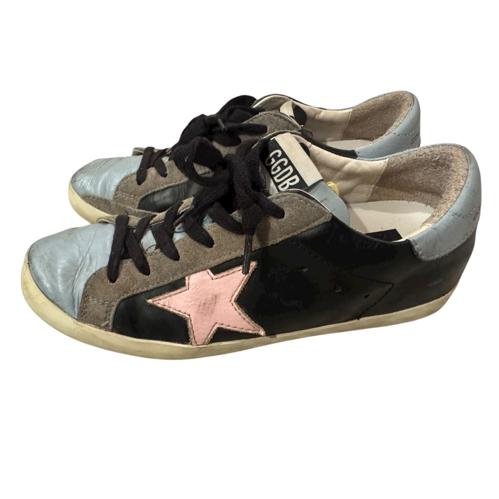 Women's Golden Goose Sneakers Size 8 Black Blue Pink - Picture 3 of 9